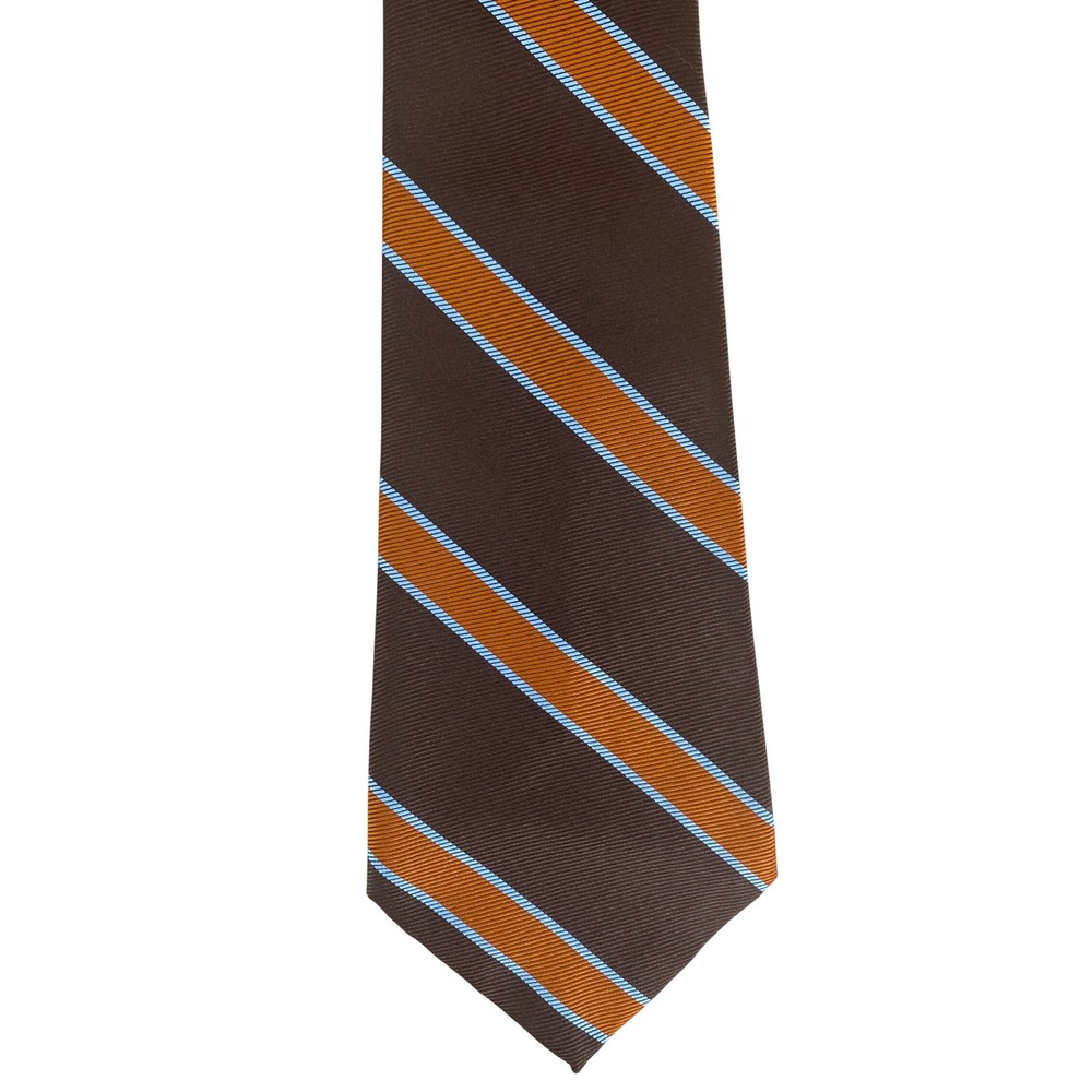 VTG 1970s Arrow Mens Brown Orange Blue Striped Tie Hipster Mod Funk Disco 52x3.5